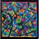 Silk scarves with preprinted gutta lines
