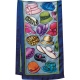 Silk scarves with preprinted gutta lines