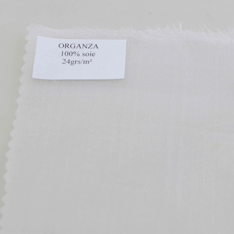 Organza soie blanc